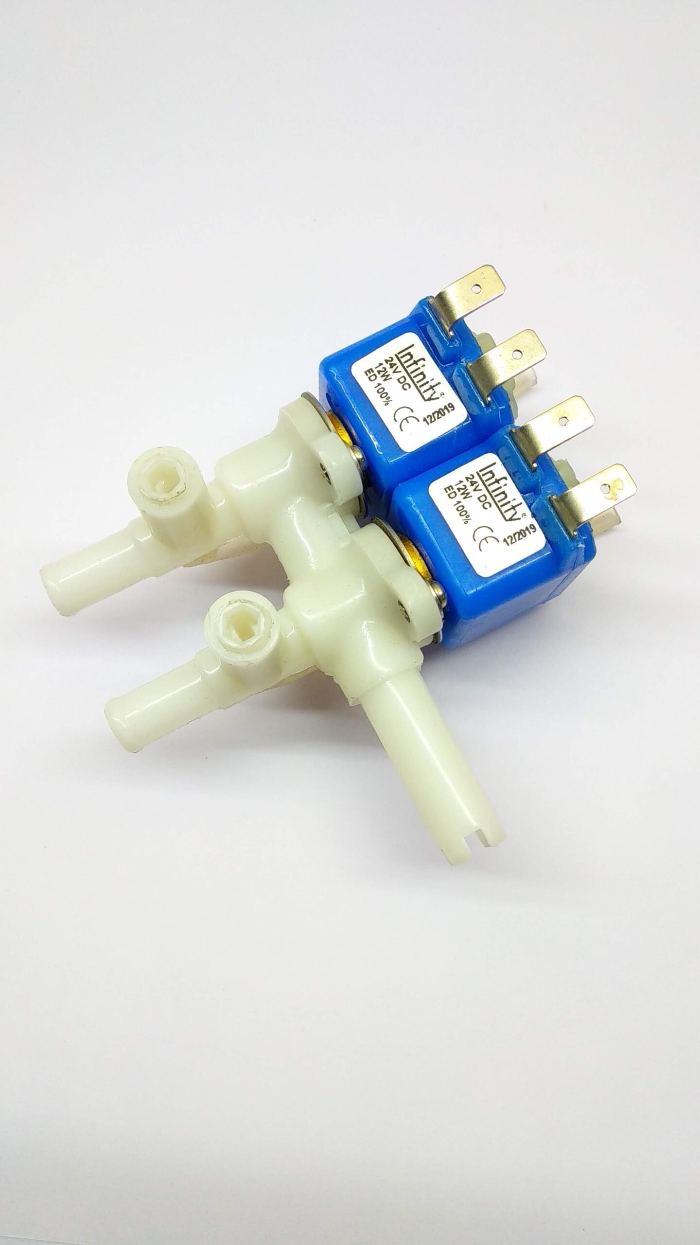 Double Valve DC 24v White PP Flow